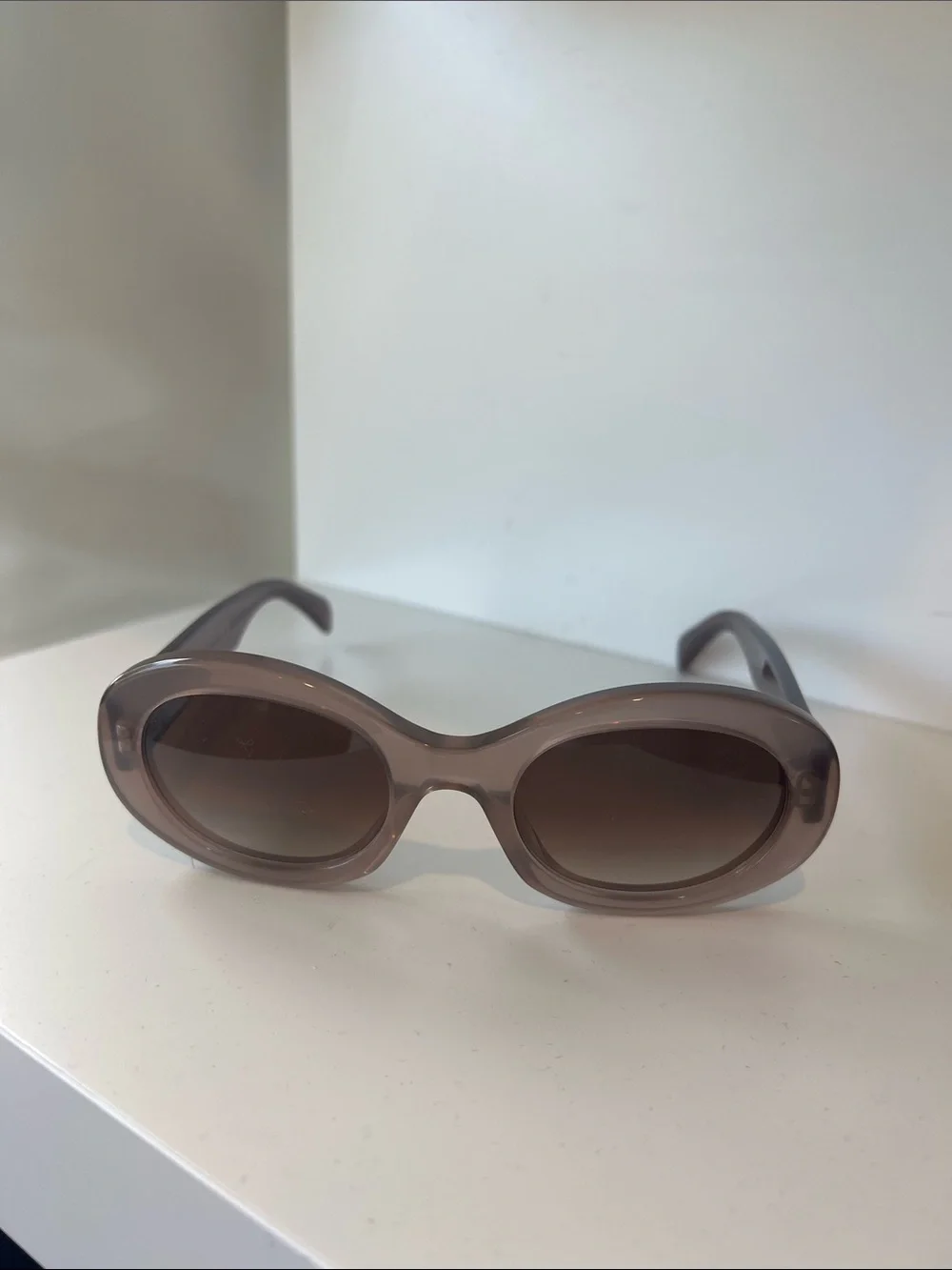 Celine Taupe Oval Sunglasses with Gradient Brown Lenses